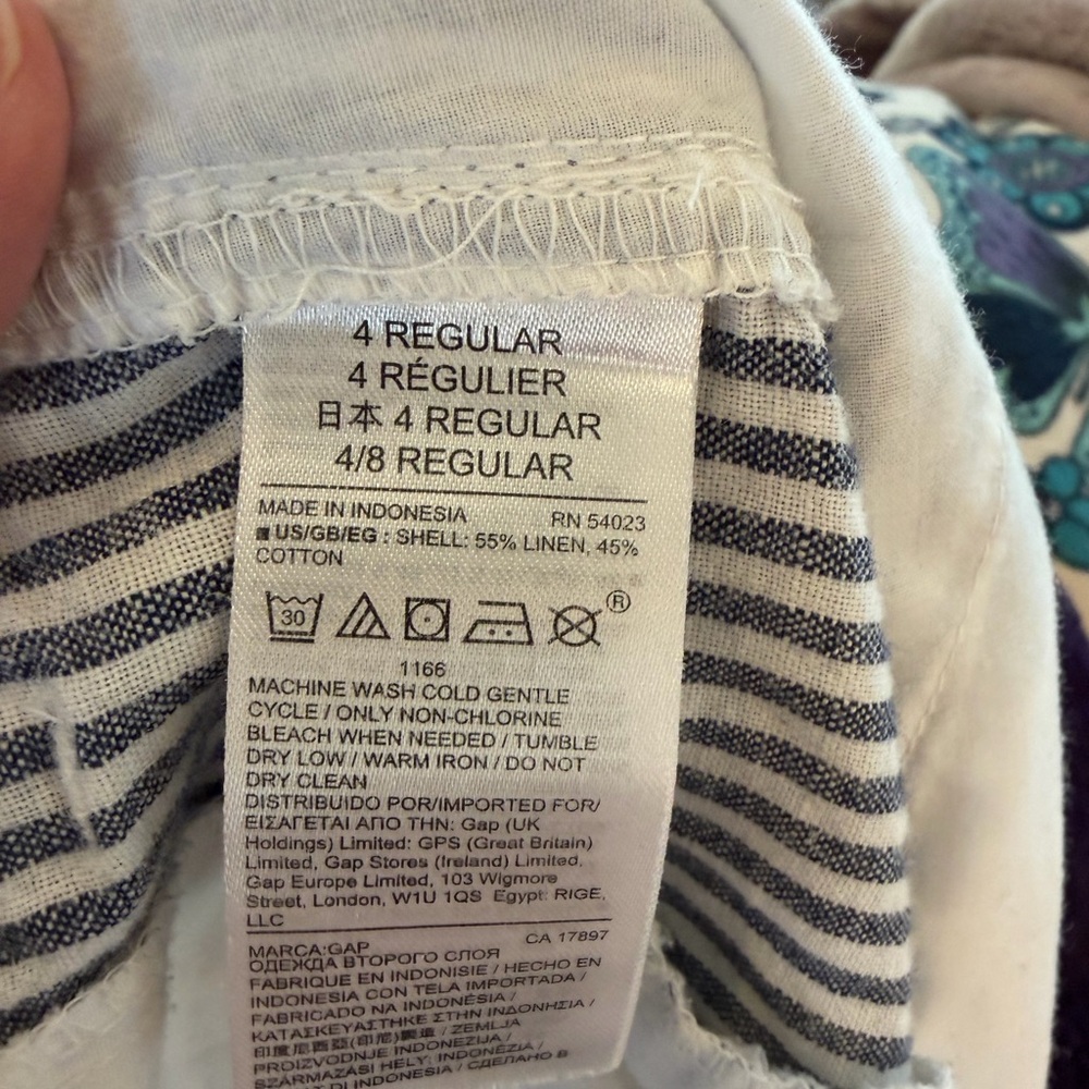 GAP linen/ cotton blend chino size 4 - Picture 7 of 7